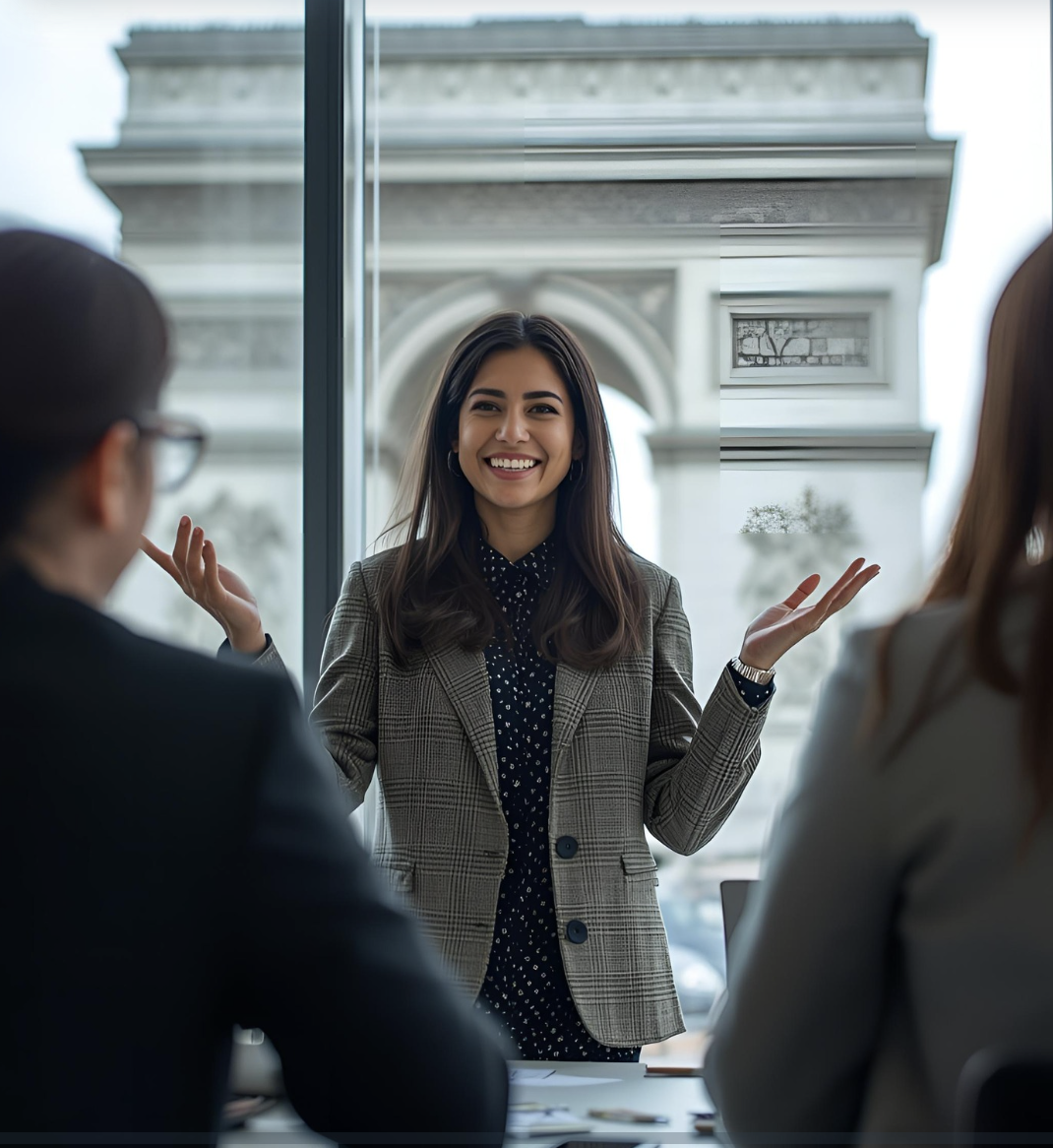 successful woman at the office in France