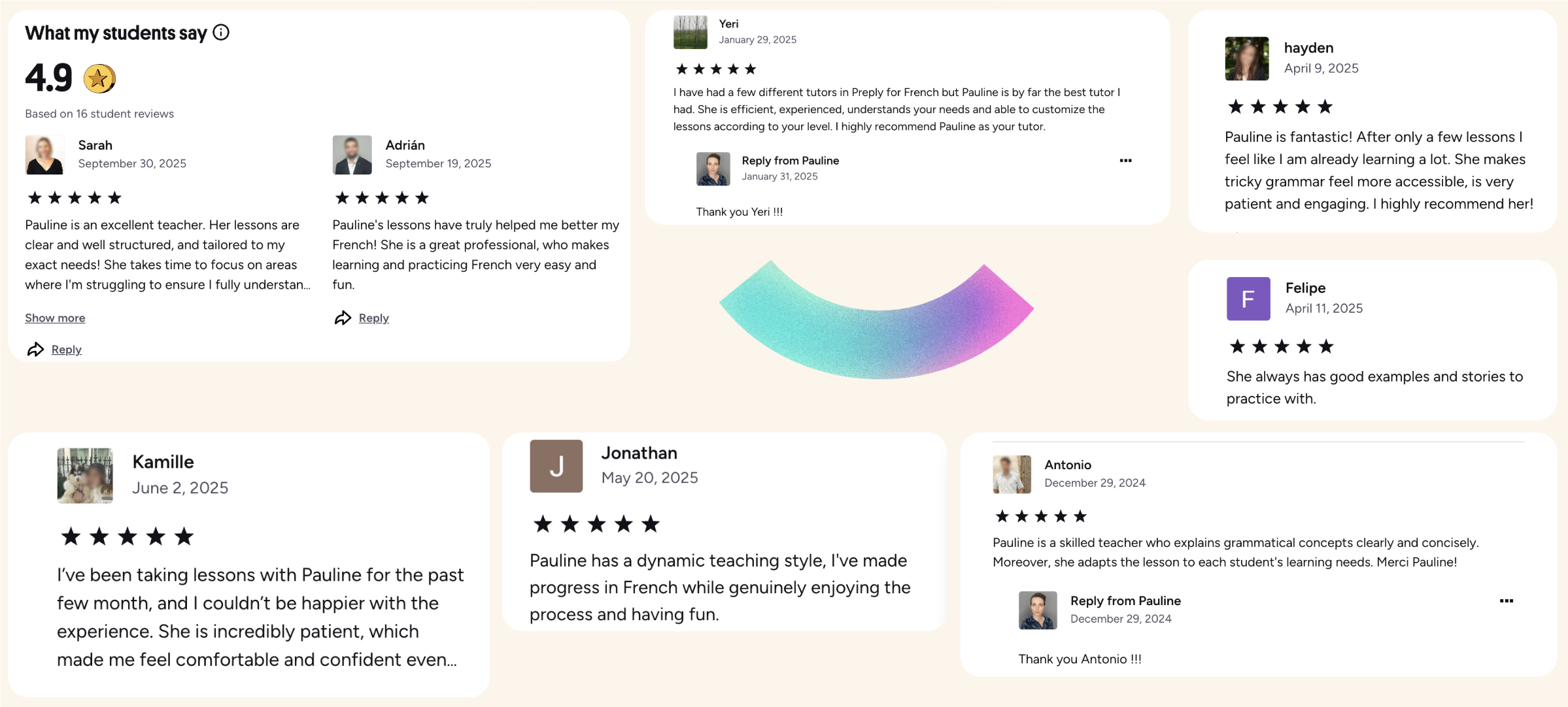 french tutor reviews and testimonials